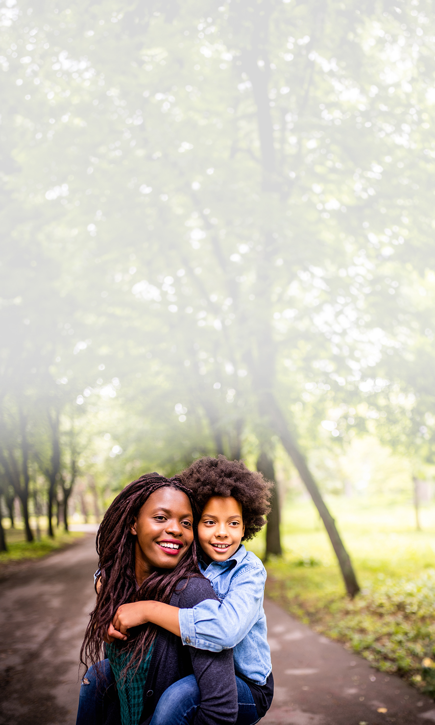 Mother and child in the park.